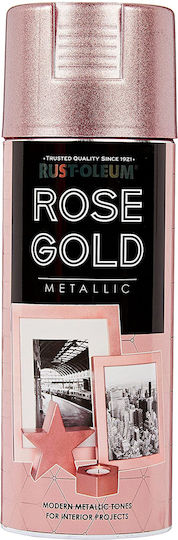 Rust-Oleum Spray Farbe Metallic mit Metallisch Effekt Rose Gold 400ml