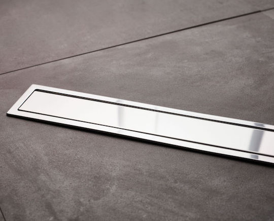 Tema Stainless Steel Floor Channel with Outlet 50mm and Size 50x6.5cm Silver