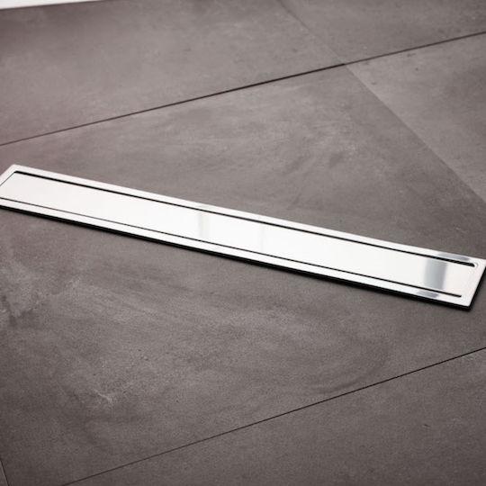 Tema Stainless Steel Floor Channel with Outlet 50mm and Size 50x6.5cm Silver