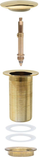 vidaXL Cupru Supapă Chiuveta cu Ieșire 40mm și Dimensiune 6.4x6.4cm Auriu