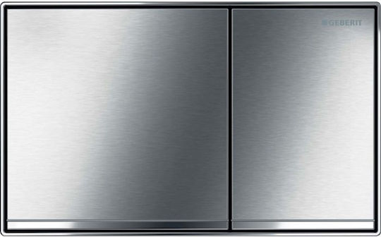 Geberit Omega 60 Плочка за котлонче Двойно промиване Inox Браширана Хром