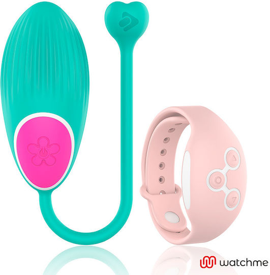 WatchMe Δονητής για Ζευγάρια με Remote Control Egg Wireless Technology Aquamarine / Coral