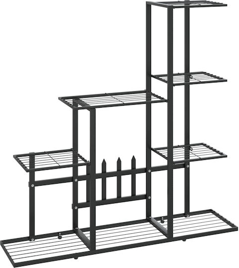 vidaXL Pot Rack Metal Black 94.5cmx25cmx88cmcm.
