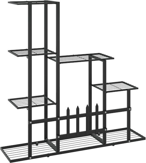 vidaXL Pot Rack Metal Black 94.5cmx25cmx88cmcm.