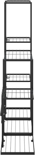 vidaXL Pot Rack Metal Black 94.5cmx25cmx88cmcm.