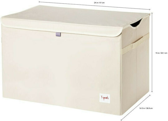 3 Sprouts Kinder Aufbewahrungsbox Faltbar aus Stoff Otter Türkis 61x37x38cm 1Stück