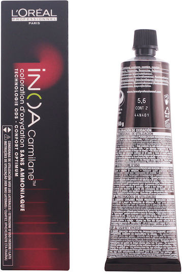 L'Oréal Professionnel Inoa Carmilane Hair Dye No Ammonia 5.6 Light Brown Red 60ml