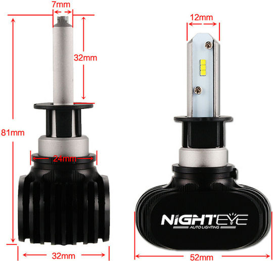 NovSight Lămpi Autoturismului H3 A315 Original Headlight H3 LED 6500K Alb rece 12-24V 25W 2buc