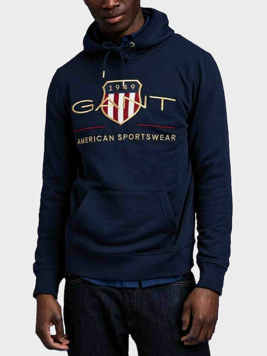 Archive Shield Sweatshirt with Hood Navy