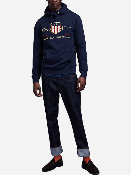Archive Shield Sweatshirt with Hood Navy