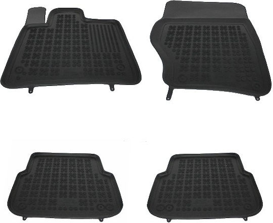 Rezaw Plast Set of Front and Rear Mats 4pcs Tray Type for Audi Q7 2005-2015 Black