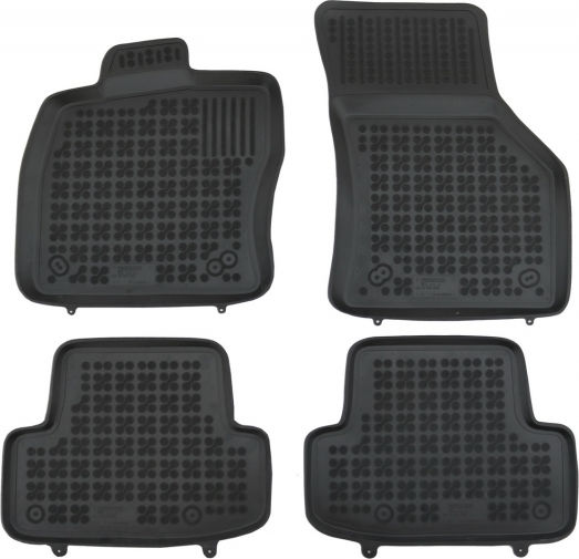 Rezaw Plast Set of Front and Rear Mats 4pcs Tray Type for Audi Q2 2016+ Black
