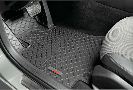 Lampa Σετ Μπροστινά και Πίσω Πατάκια 4τμχ για Fiat Panda 2012+ Μαύρα