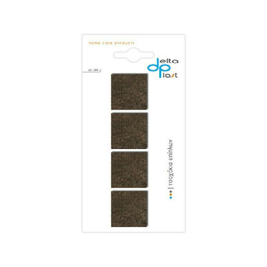Delta Plast Τσοχάκια Τετράγωνα με Αυτοκόλλητο 35x35mm 4τμχ 00099