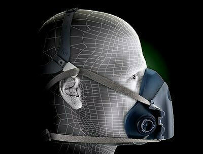 3M Mask Half Face with Protection Filters 6051 & 5911 7502 Blue