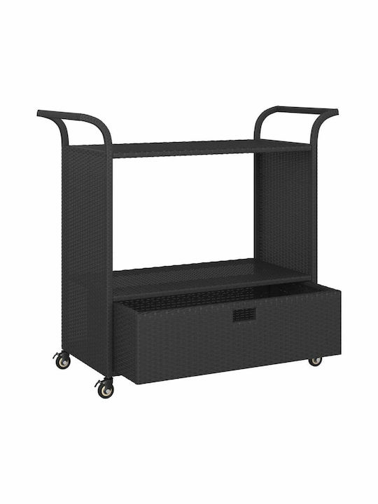 Τραπέζι Μπαρ Εξωτερικού Χώρου Rattan Μαύρο 100x45x97εκ.