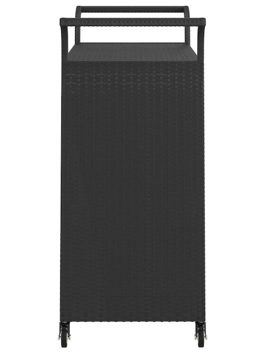 Τραπέζι Μπαρ Εξωτερικού Χώρου Rattan Μαύρο 100x45x97εκ.