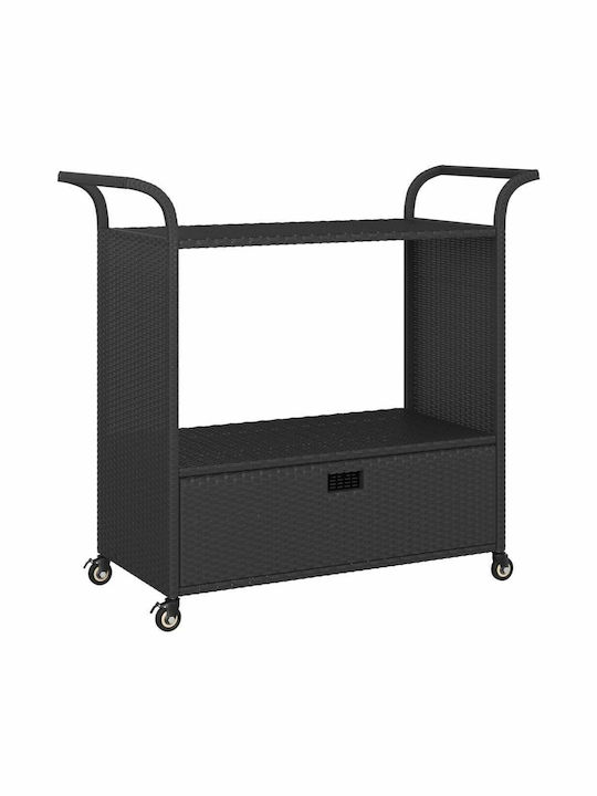Τραπέζι Μπαρ Εξωτερικού Χώρου Rattan Μαύρο 100x45x97εκ.