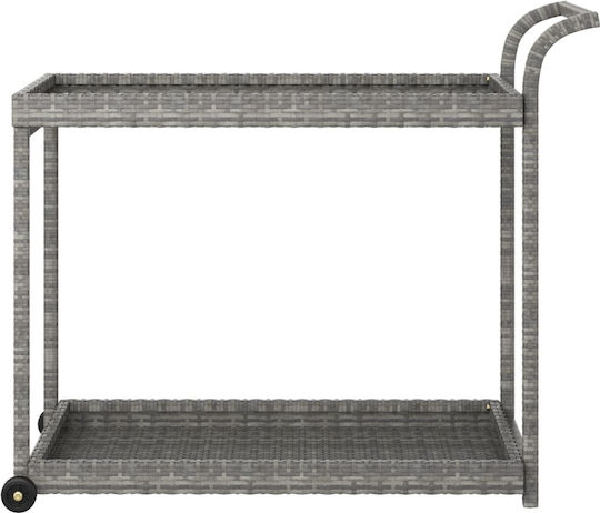 Auxiliary Outdoor Free Standing Rattan Table Gray 100x45x83cm