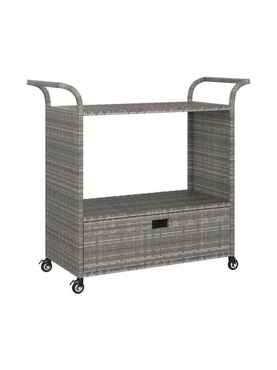 Τραπέζι Μπαρ Εξωτερικού Χώρου Rattan Γκρι 100x45x97εκ.