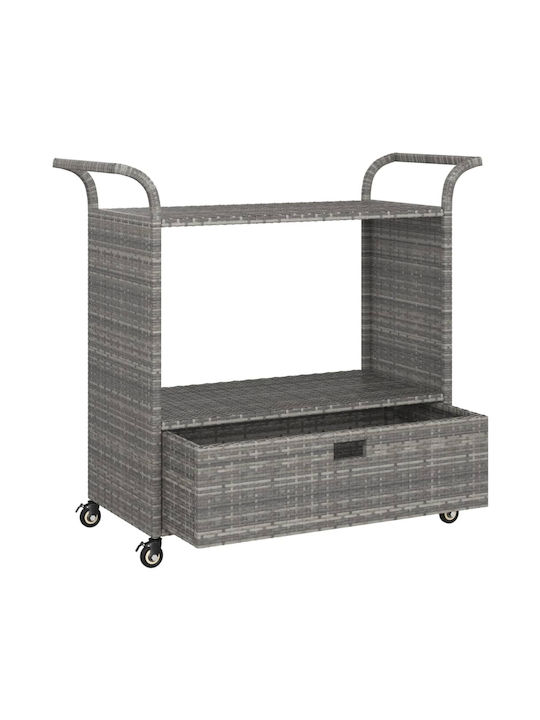 Τραπέζι Μπαρ Εξωτερικού Χώρου Rattan Γκρι 100x45x97εκ.