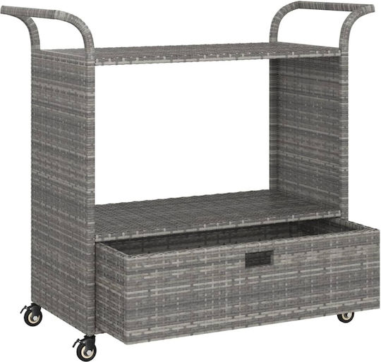 Τραπέζι Μπαρ Εξωτερικού Χώρου Rattan Γκρι 100x45x97εκ.