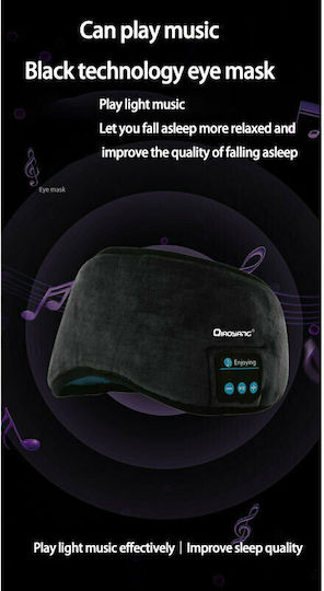 Qiaoyang QA-YZ6 Μάσκα Ύπνου Βαμβακερή με Bluetooth Ακουστικά Μαύρη