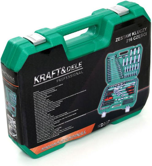 Kraft & Dele Ratschen- & Steckschlüssel-Sets 1\2" & 1\4" & 3\8" 216Stück