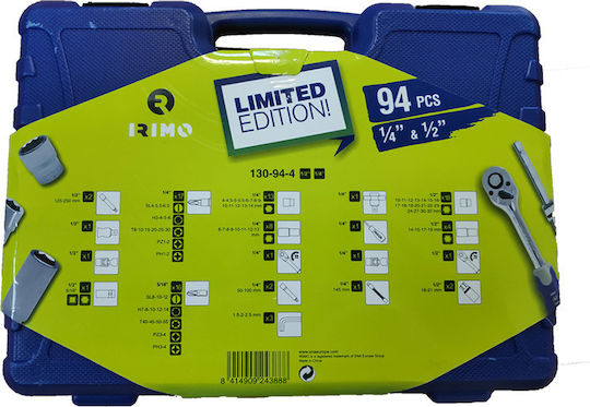 Irimo Set Ratchet 1\2" & 1\4" 94pcs
