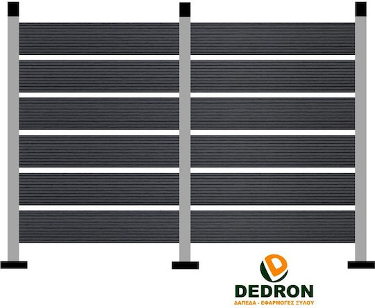 Dedron Umzäunung Deck für den Garten Schwarz aus WPC 290x11x2cm 1Stück Black