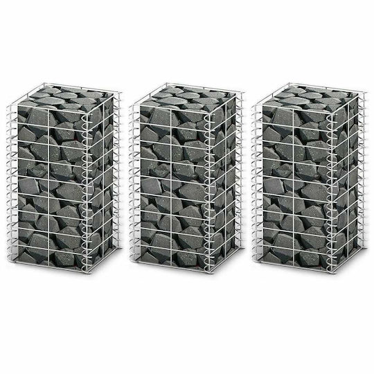 vidaXL Garden Fencing Material 3pcs Silver