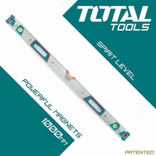 Total TMT21005M Wasserwaage Aluminium Magnetisch 100cm mit 3 Augen