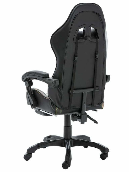 vidaXL Racing Artificial Leather Gaming Chair with Footrest Black / Camo