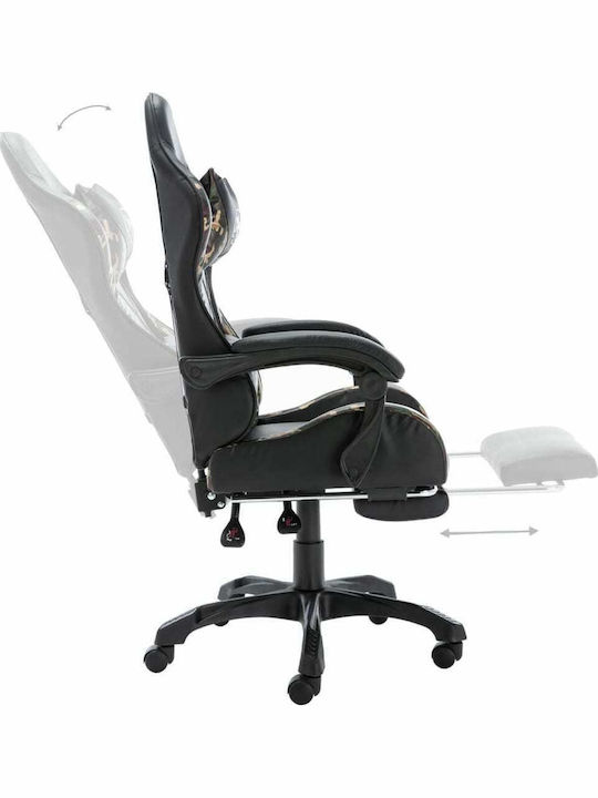 vidaXL Racing Artificial Leather Gaming Chair with Footrest Black / Camo