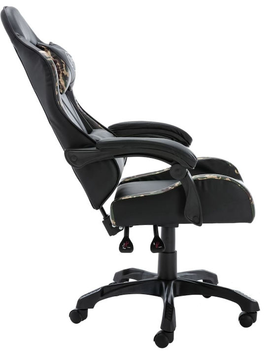 vidaXL Racing Artificial Leather Gaming Chair with Adjustable Arms Black / Camo