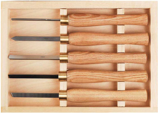 Proxxon Set Straight / Pointed Chisels with Wooden Handle 5pcs