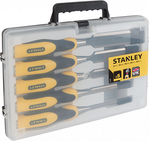 Stanley Dynagrip Skewed Chisel with Plastic Handle 5pcs