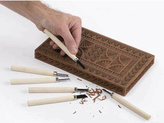 Kreator Meißel mit Gerade / Skewed Klinge mit Hölzernes Griff Set 5Stück