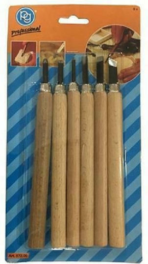PG Meißel mit Gerade / Hohle / Skewed Klinge mit Hölzernes Griff Set 6Stück