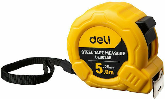 Deli Tape Measure with Auto-Rewind 25mm x 5m E