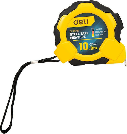 Deli Tape Measure with Auto-Rewind 25mm x 10m E