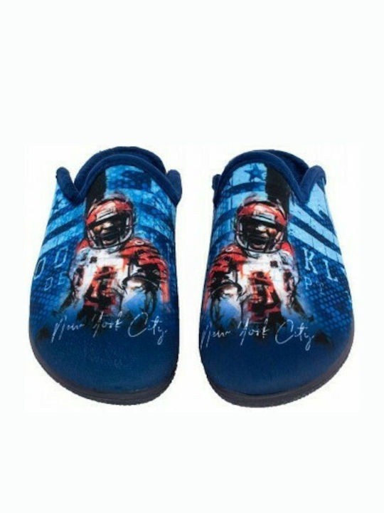 Adam's Shoes Men's Printed Slippers Blue