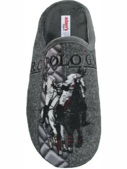 Adam's Shoes Men's Printed Slippers Gray