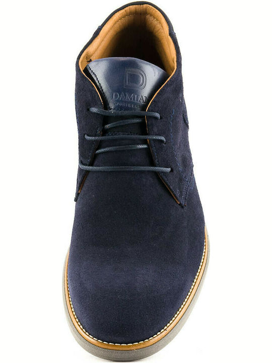 Suede Navy Μπλε Ανδρικά Μποτάκια