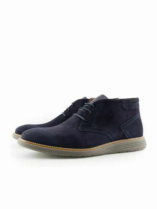 Suede Navy Μπλε Ανδρικά Μποτάκια