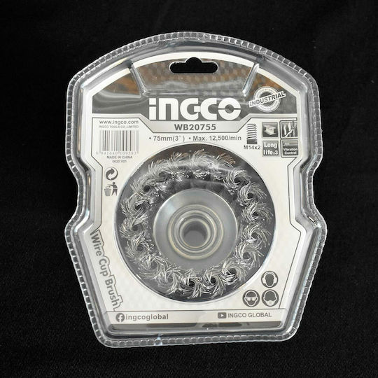 Ingco WB20755 Wire Brush 75mm Μ14