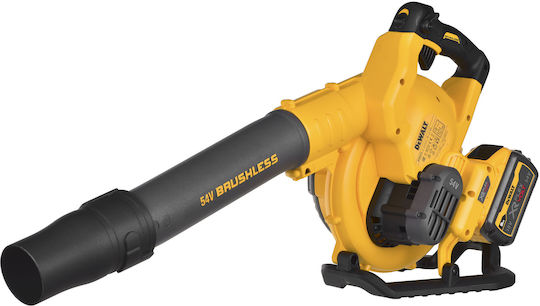 Dewalt Φυσητήρας Χειρός 54V με 1 Μπαταρία 9Ah & Ρύθμιση Έντασης με Μέγιστη Ταχύτητα Αέρα 193km/h