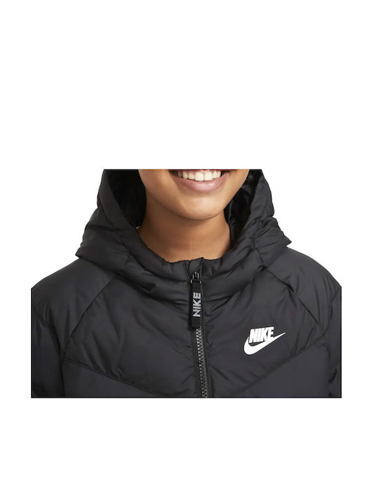 Geci Pentru Copii Sport Scurt Cu Glugă Negru Sportswear