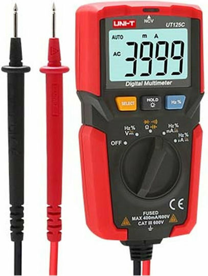Uni-T Digital Multimeter Pocket True RMS with Buzzer with AC / DC / Resistance / Capacitance / Temperature Measurement UT125C