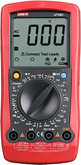 Uni-T Multimetru digital cu Buzzer cu Măsurare AC / DC / Rezistență / Capacitate / Temperatură UT58C